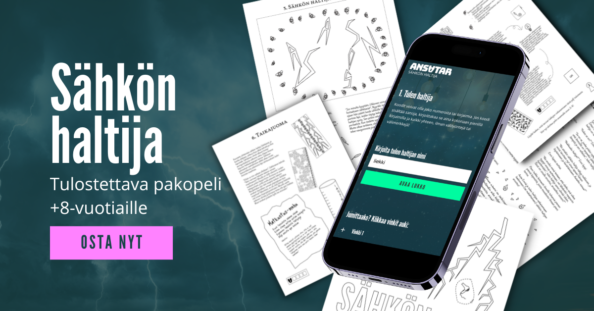 Sähkön haltija - tulostettava pakopeli