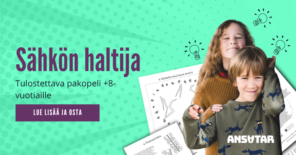 Sähkön haltija tulostettava pakopeli lapsille